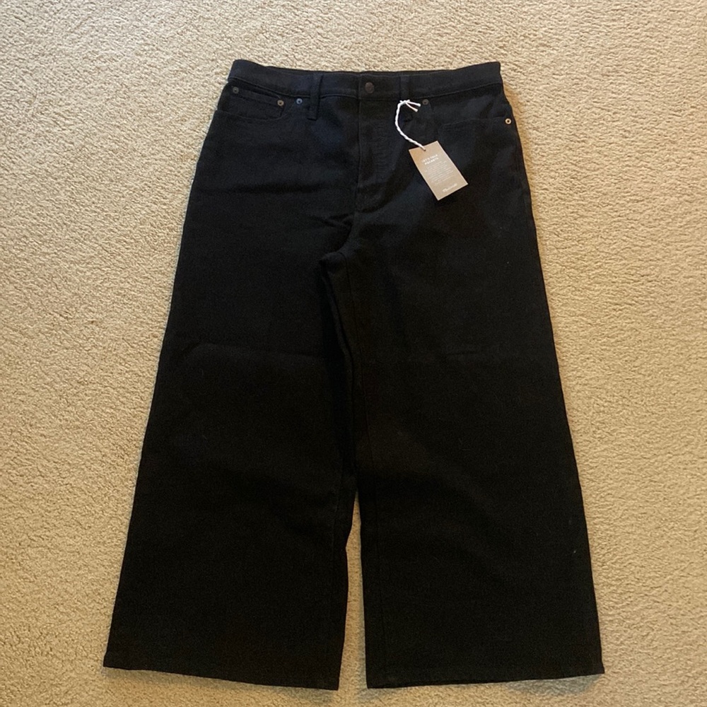Madewell Wideleg Cropped Black Jeans